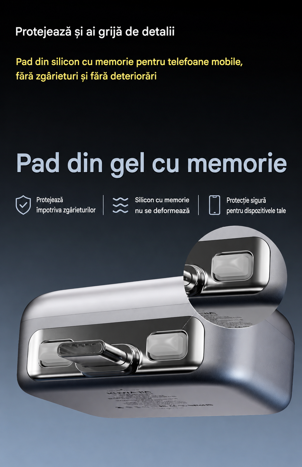 Adaptor Inteligent USB-C cu Oprire Automată a Încărcării