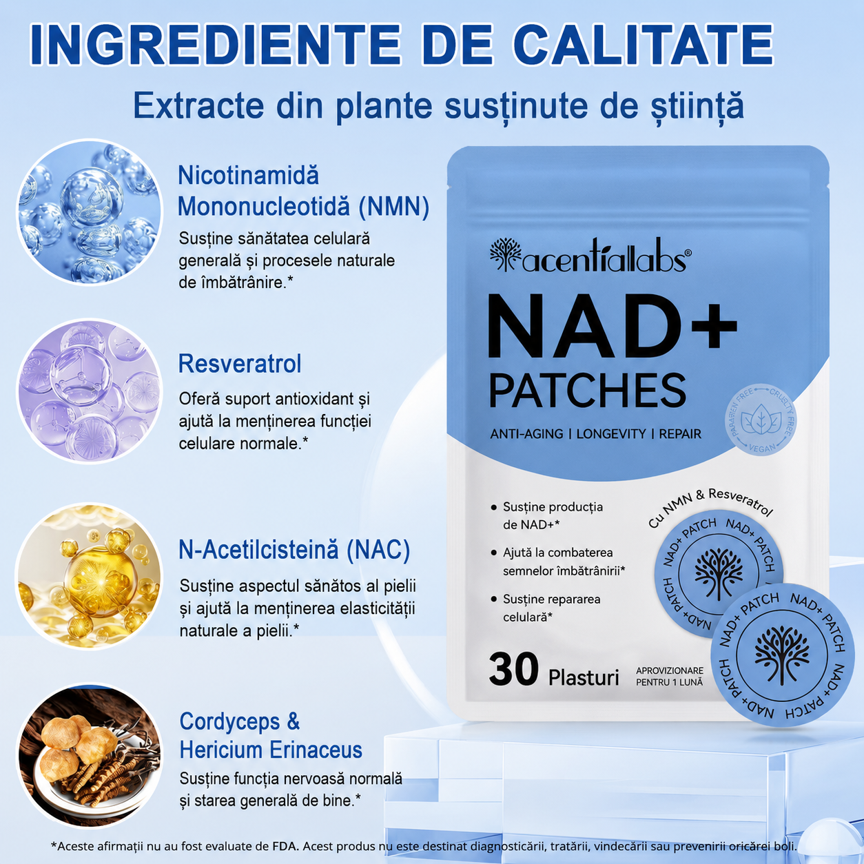 Plasturi NAD+ pentru Energie și Vitalitate
