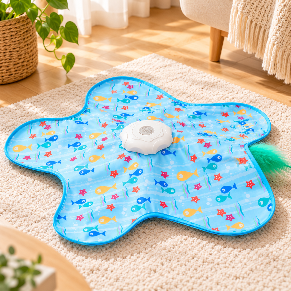 Covoraș Stea de Mare Interactiv pentru Pisici care se Plictisesc Singure Acasă