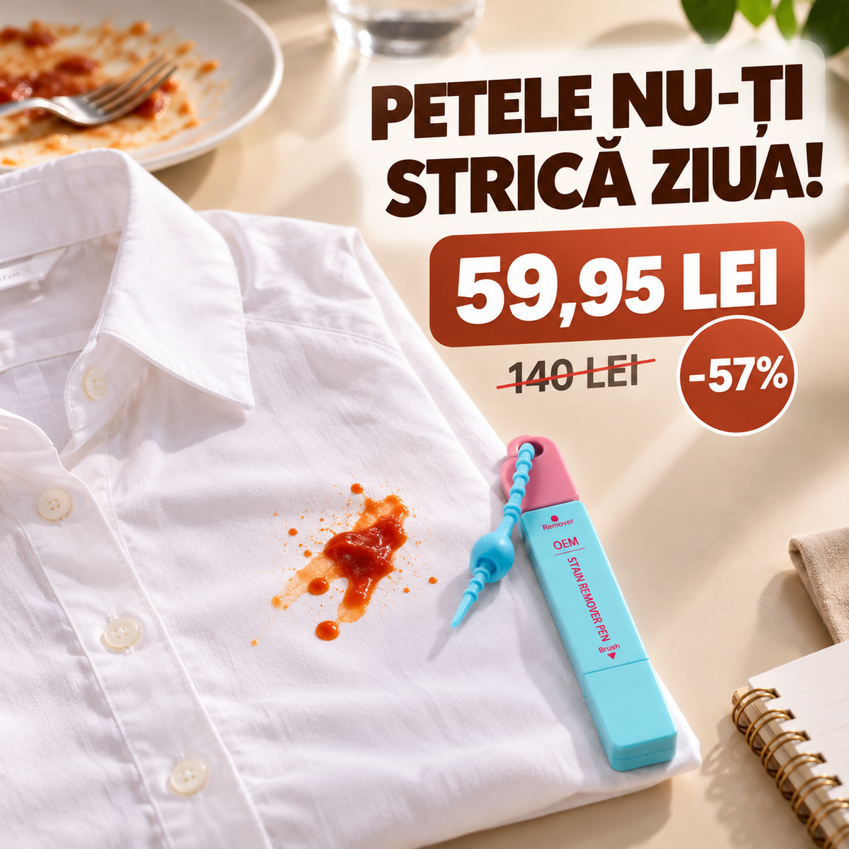 Marker Anti-Pete Instant, Scoate Pata de pe Haine Oriunde Te Prinde